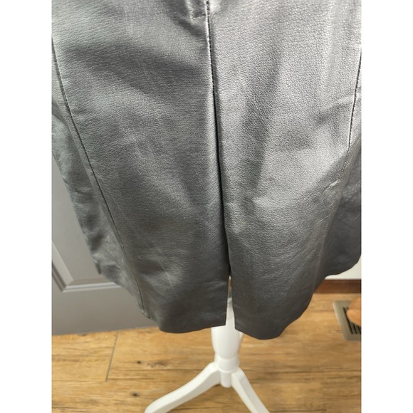 Vintage Newport News Genuine Black Leather Dress Sz 12 Biker Grunge Goth - Picture 6 of 14